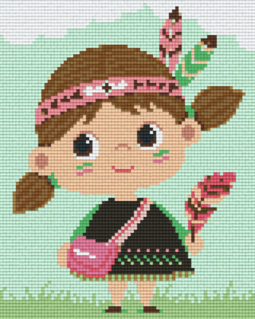 Little Indian Girl Four [4] Baseplatge PixelHobby Mini-mosaic Art Kit image 0